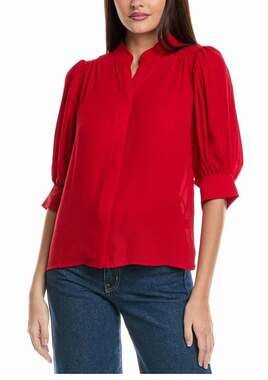 NWT CeCe Women’s Open Collar Top, XL, Red